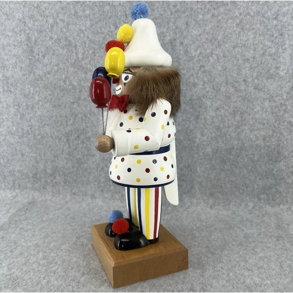 KWO Clown Nutcracker Balloons Germany Signed‎ Em Merck Wood Old World Christmas